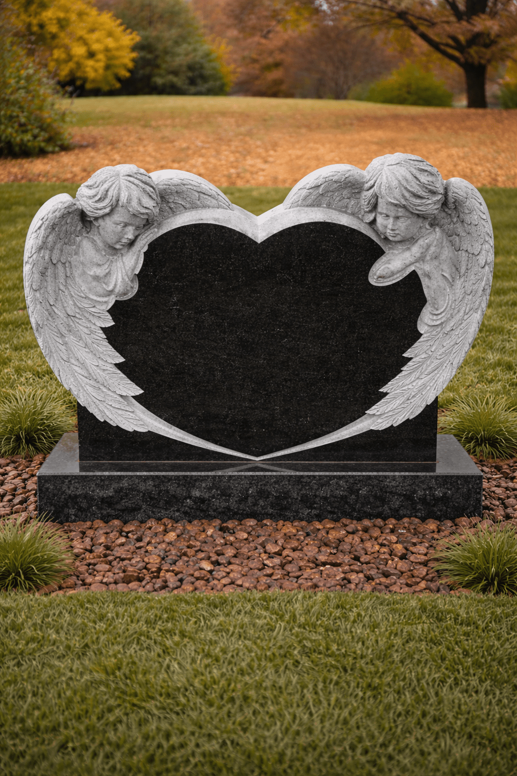 fd189ea8-83a3-40a7-98b0-ea5f1ad3b8e5 Lápida con dos ángeles abrazando un corazón