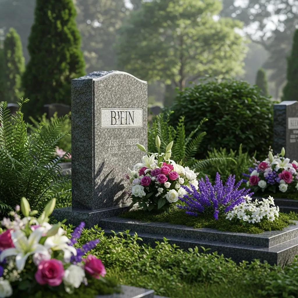 granite-grave-marker-in-a-peaceful-garden-setting-representing-affordable-memorial-options