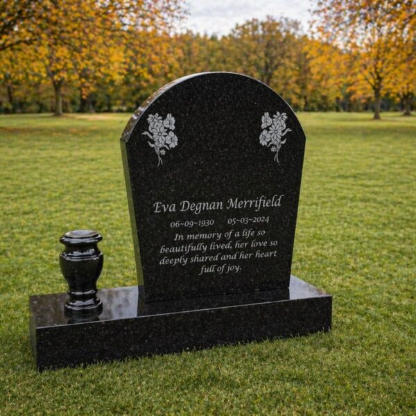 Upright Arched Granite Headstone
