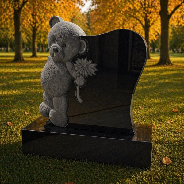 Teddy Bear Granite Headstone