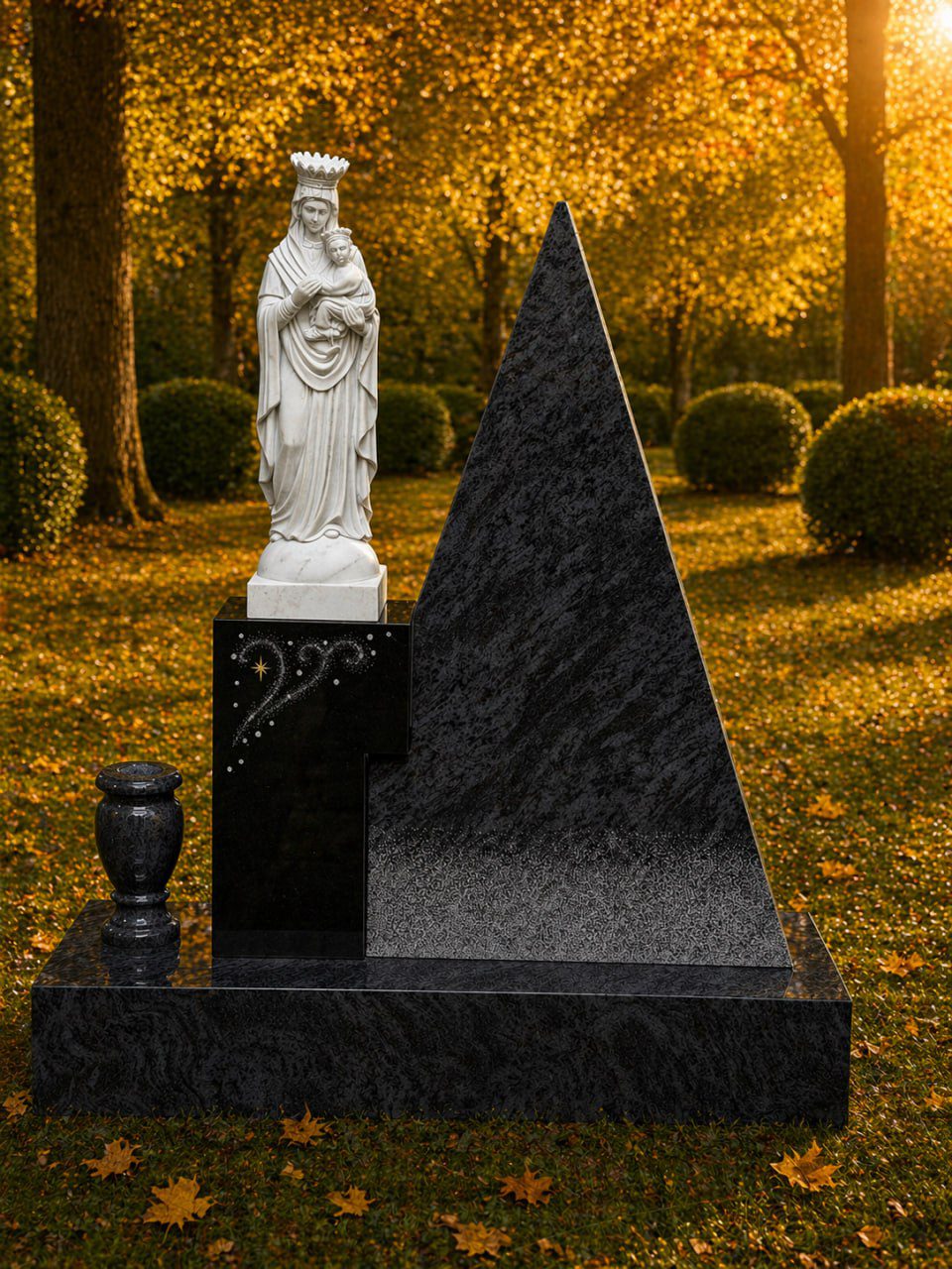 photo_2026-04-23_00-53-56 Modern Upright Headstone with Madonna Statue
