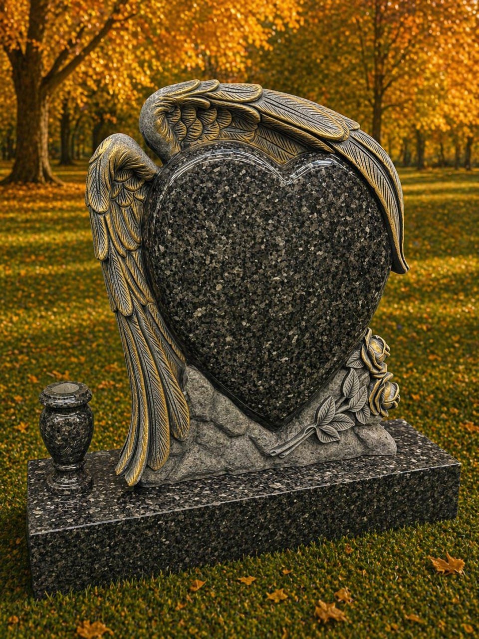 photo_2026-04-24_00-13-57 Angel Wings Heart Headstone with Rose Detail