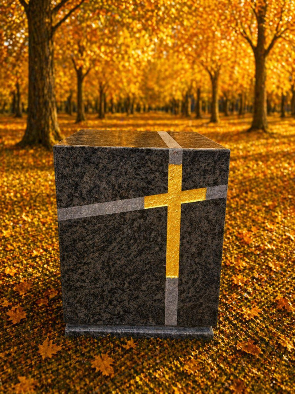 photo_2026-04-25_02-09-58 Granite Cremation Urn with Cross Inlay