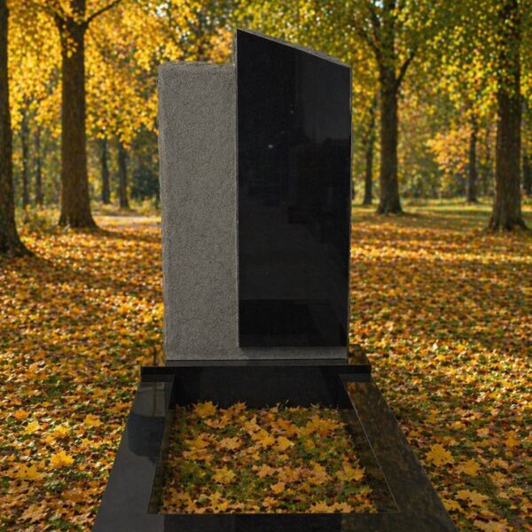 Modern Upright Headstone with Frame Base