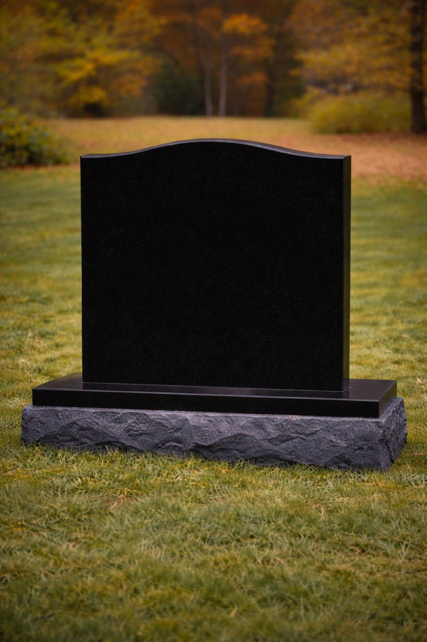 photo_2026-04-30_23-15-49 Companion Serpentine Upright Granite Headstone - Image 1