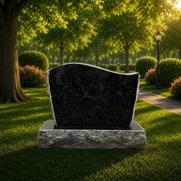 Black Granite Upright Headstone  25 x 6 x 18