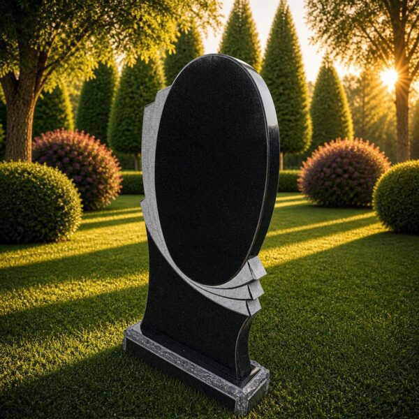 Oval Upright Granite Headstone