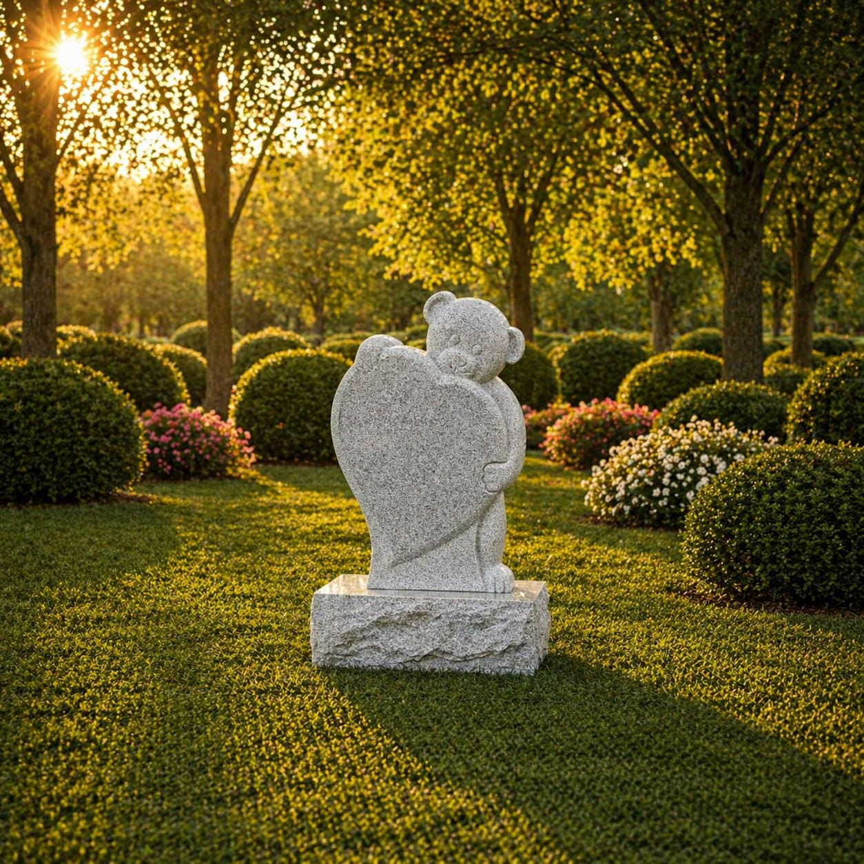 Teddy Bear Teddy Bear Heart Granite Memorial - Image 1