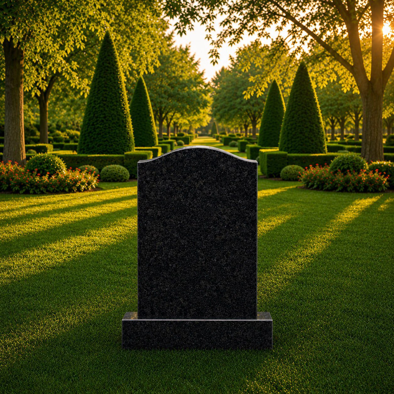 Upright Headstone Black Granite Headstone 20 x 8 x 32