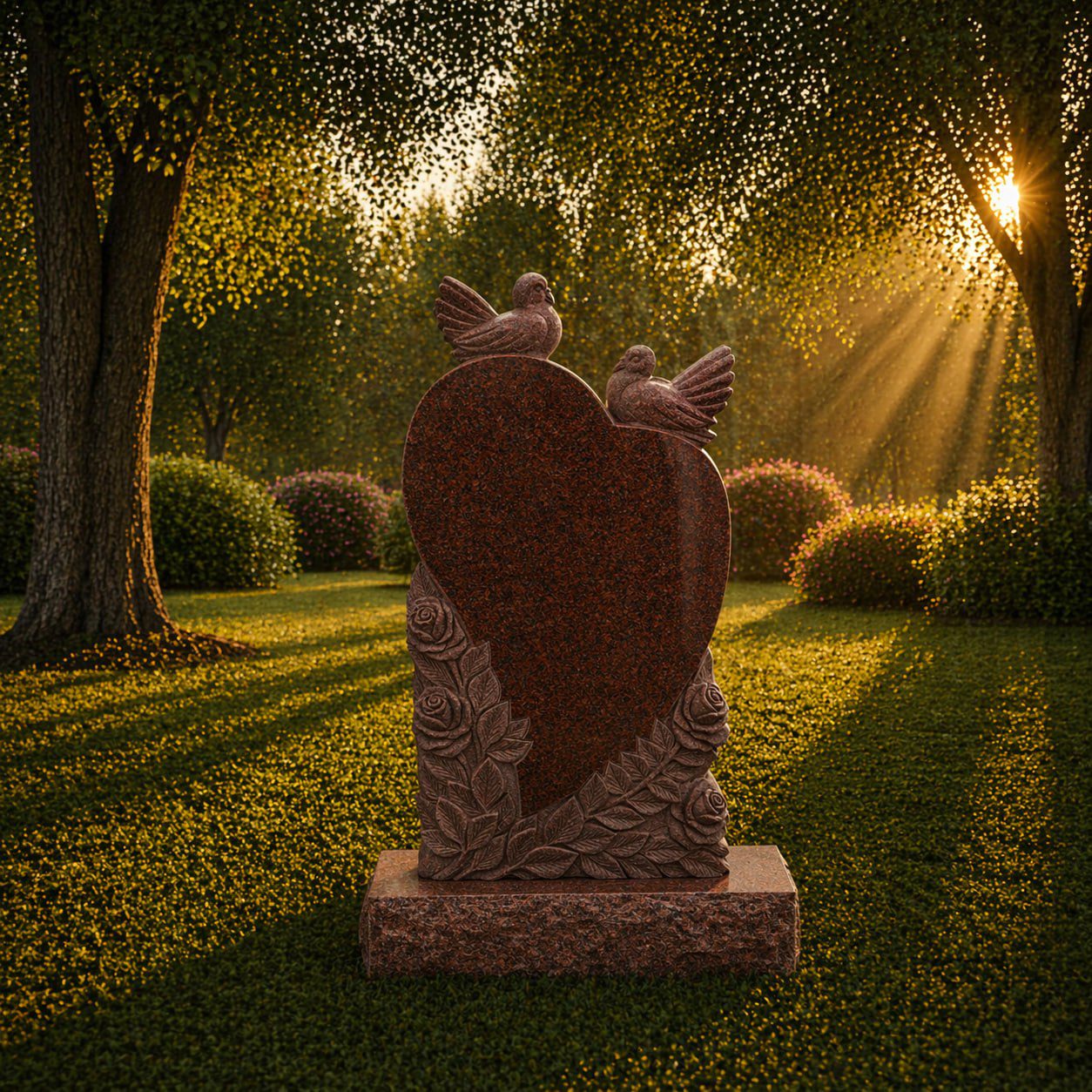photo_2026-05-01_20-57-33 Heart Shape Companion Upright Granite Headstone - Image 1
