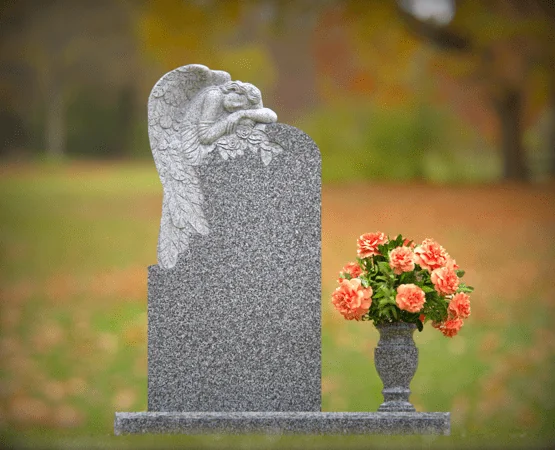 Weeping Angel Shape Granite Headstone Memorial