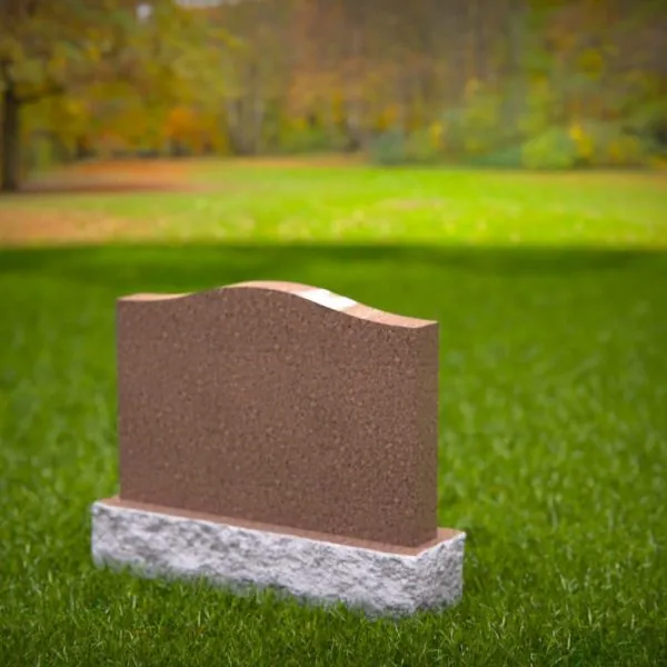 Serpentine Wave Companion Upright Headstone