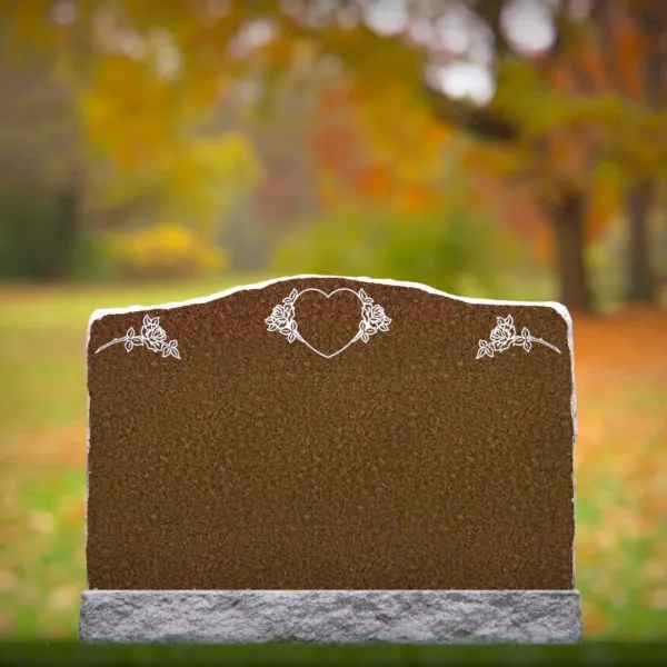Wavy-Top Companion Upright Headstone