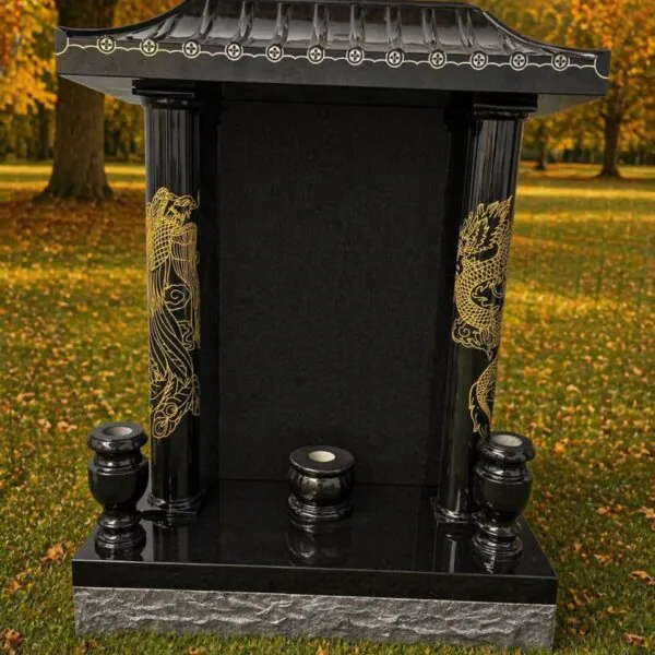 Asian-Style Memorial with Pagoda Roof