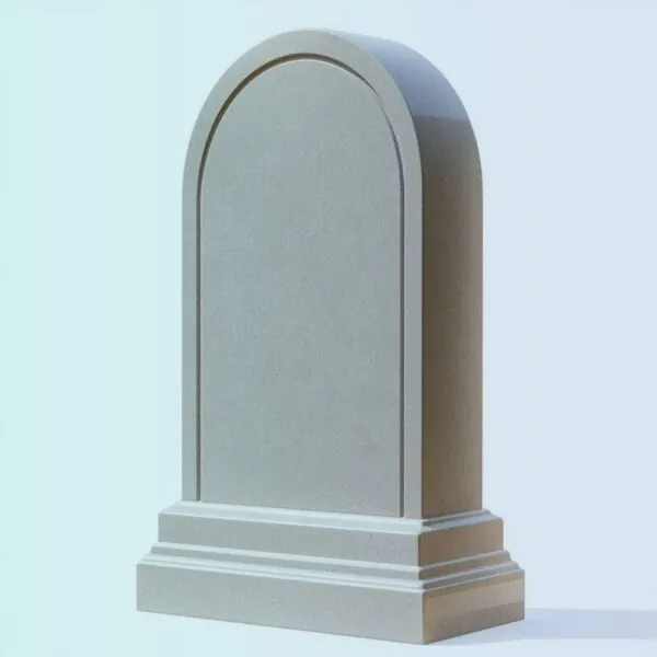 Custom granite headstone in stock at Memory Stones - upright cemetery memorial with engraving, fast delivery in CA, TX, FL & OK