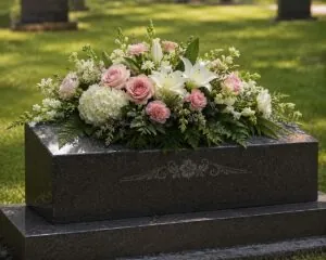 Headstone Flower Saddle Guide From the Frame Underneath to the Finished Arrangement on Top